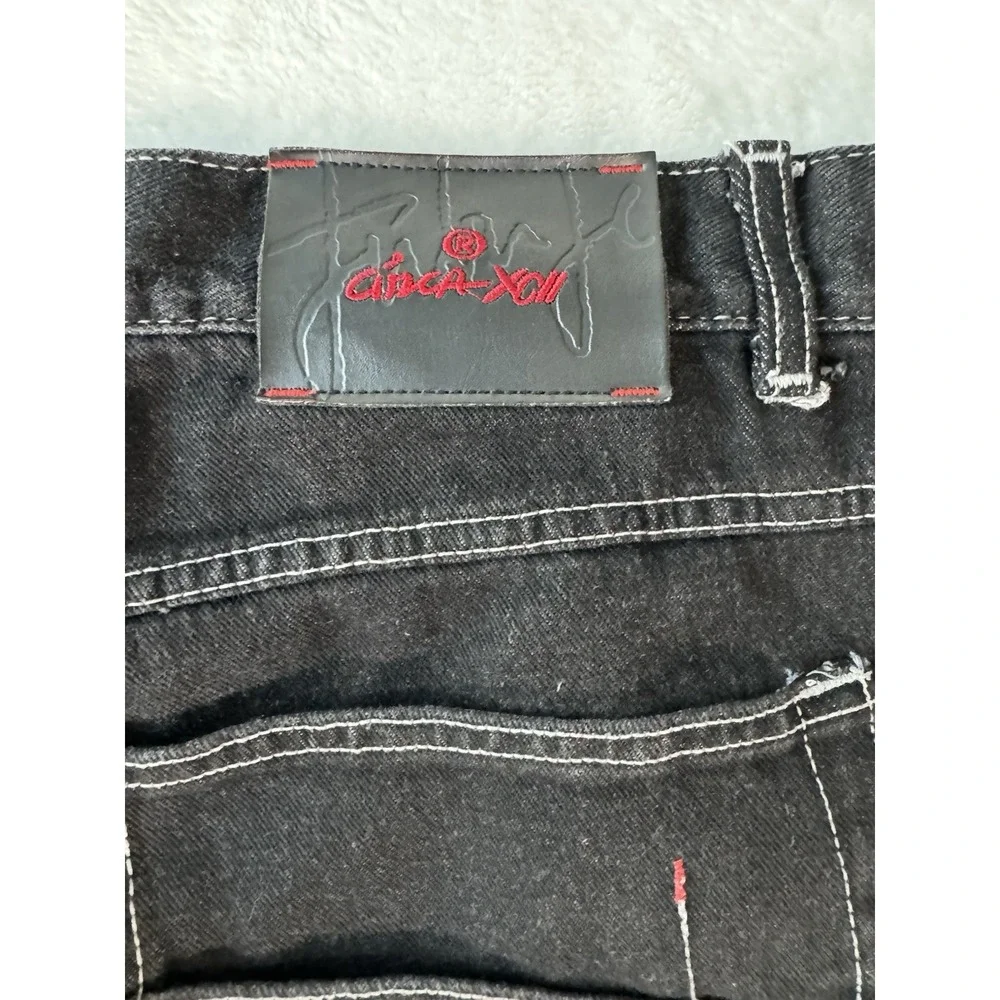 Vintage FUBU Collection Jeans Mens **42** Black Denim Baggy Carpenter‎ Hip Hop